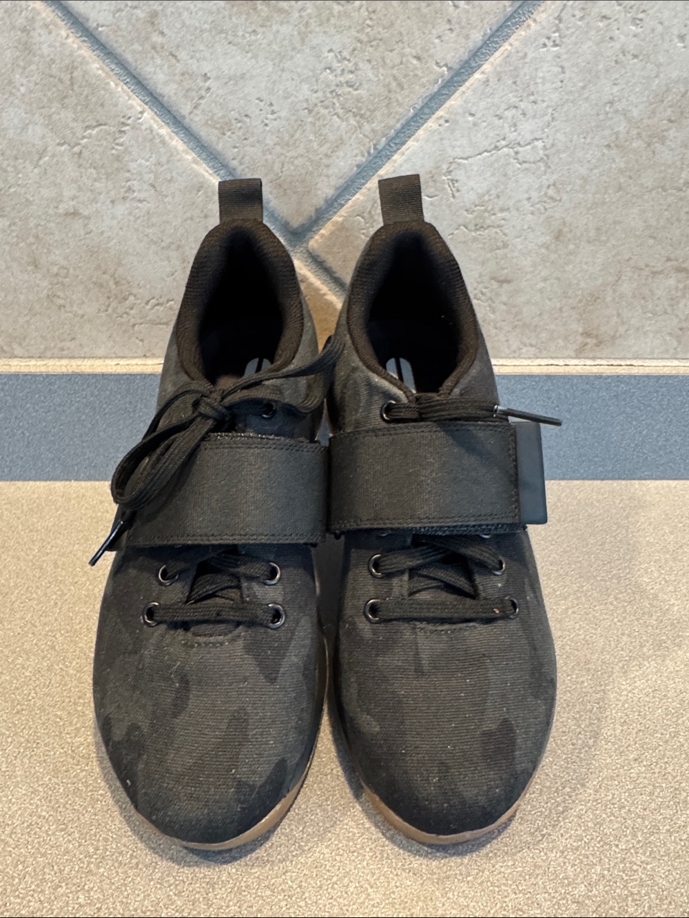 NOBULL Black Camo Training Sneakers with Midfoot Strap